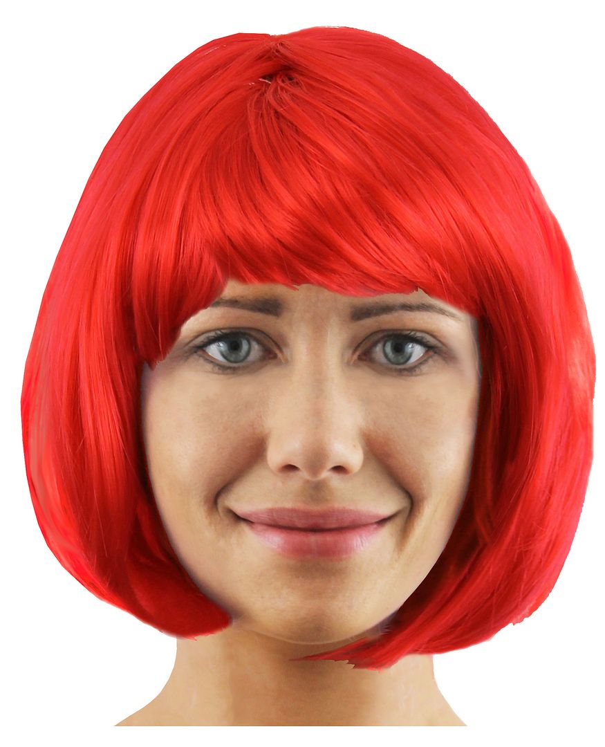 Bob Wig Fancy Dress Short Glossy Hair With Fringe 20s Flapper Cosplay 8 Colours 2966