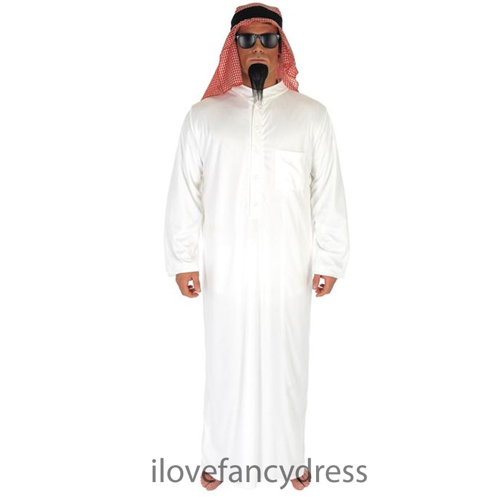 ARAB SHIEKH COSTUME MIDDLE EASTERN PRINCE FANCY DRESS ARABIAN ROBE