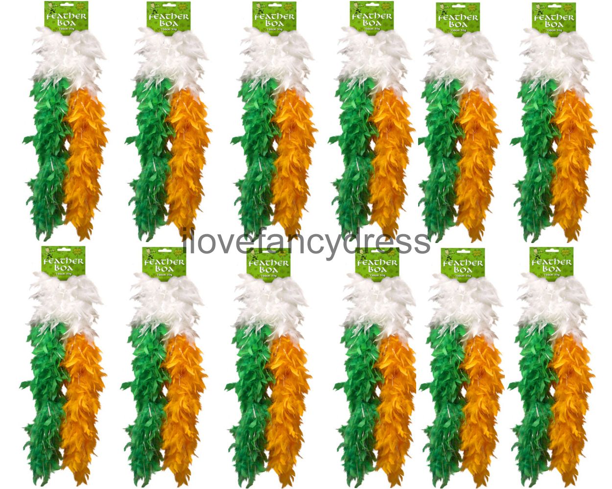 IRISH TINSEL FEATHER BOA ST PATRICKS DAY FANCY DRESS PARTY IRELAND