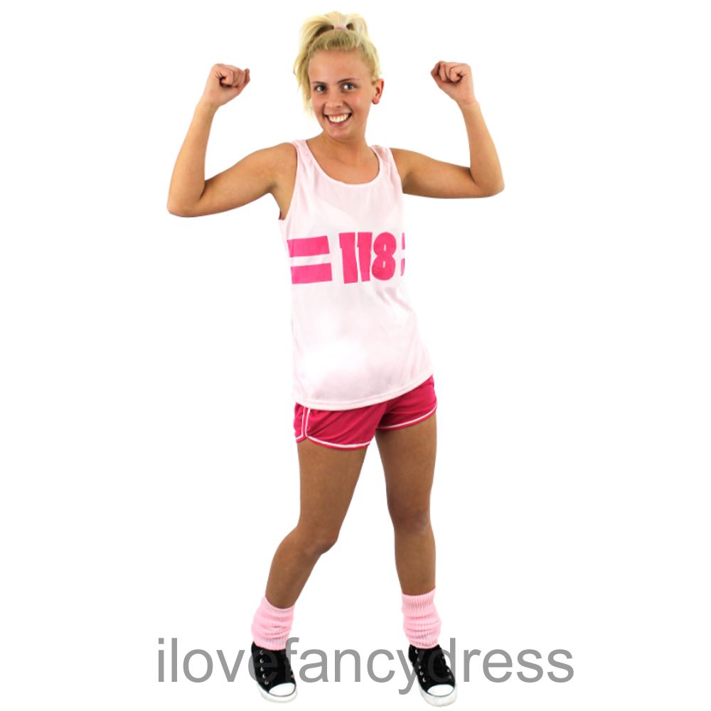 PINK 118 COSTUME LADIES SPORT FANCY DRESS RETRO CHARITY MARATHON RACE HEN PARTY eBay
