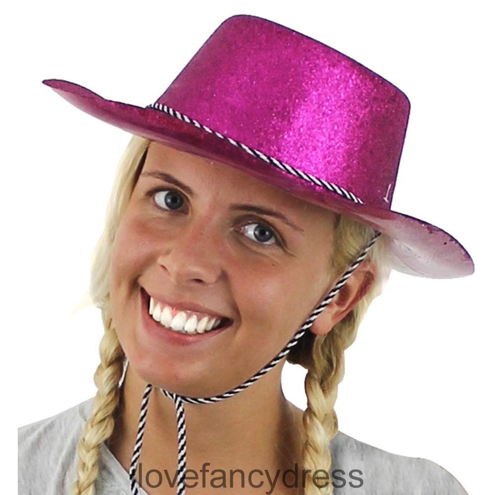 GLITTER COWBOY HAT WILD WEST FANCY DRESS WESTERN HEN PARTY HOLIDAY