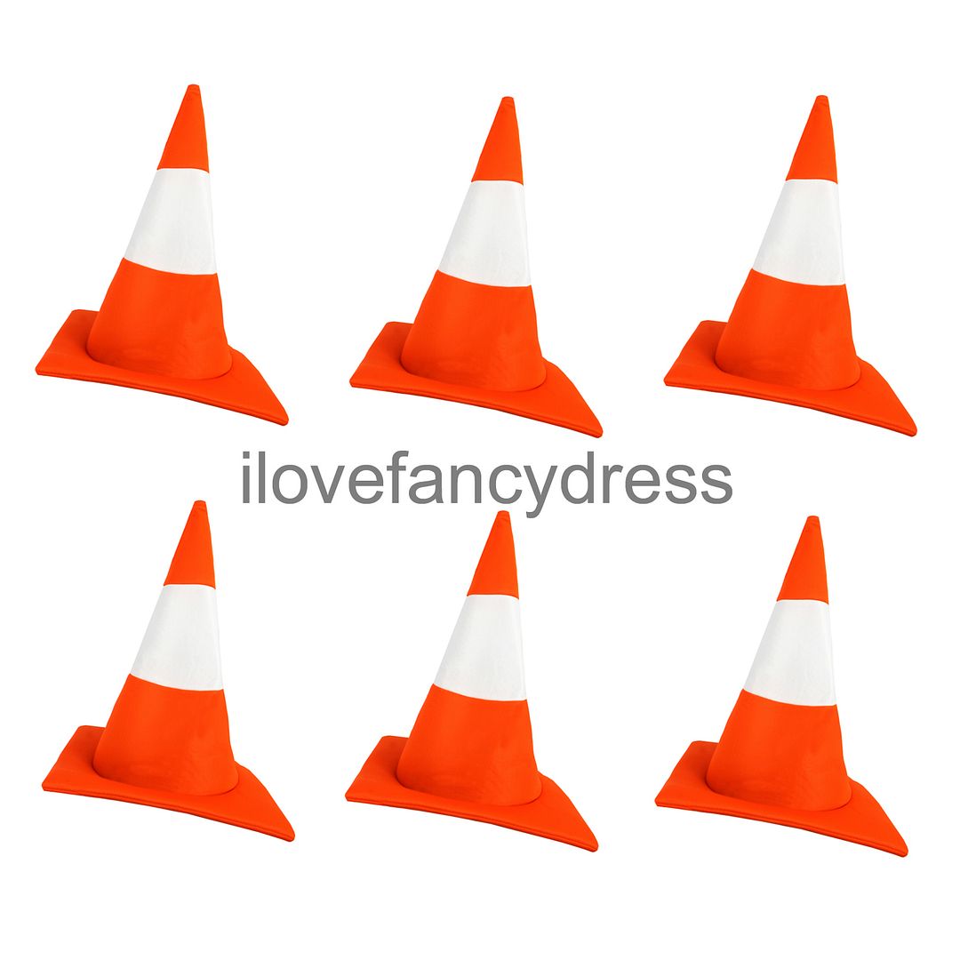 ROAD TRAFFIC CONE HAT NOVELTY FANCY DRESS HEN STAG NIGHT PARTY STUDENT