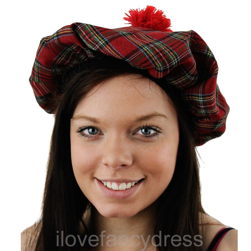 LADIES TAM O'SHANTER HAT SCOTTISH FANCY DRESS COSTUME BURNS NIGHT ST ANDREWS DAY