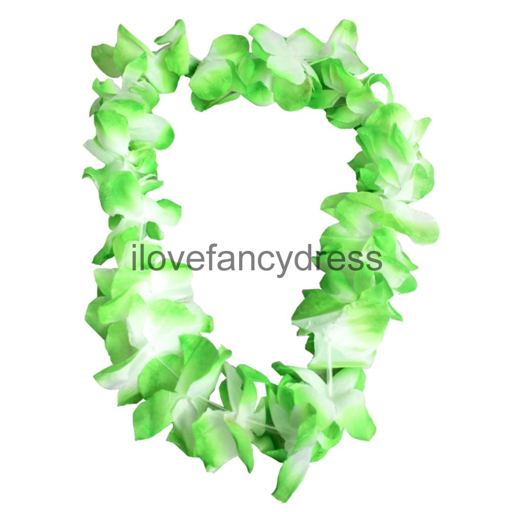 HAWAIIAN LEI GARLAND FLOWER NECKLACE LADIES MENS LUAU LOT FANCY DRESS PARTY