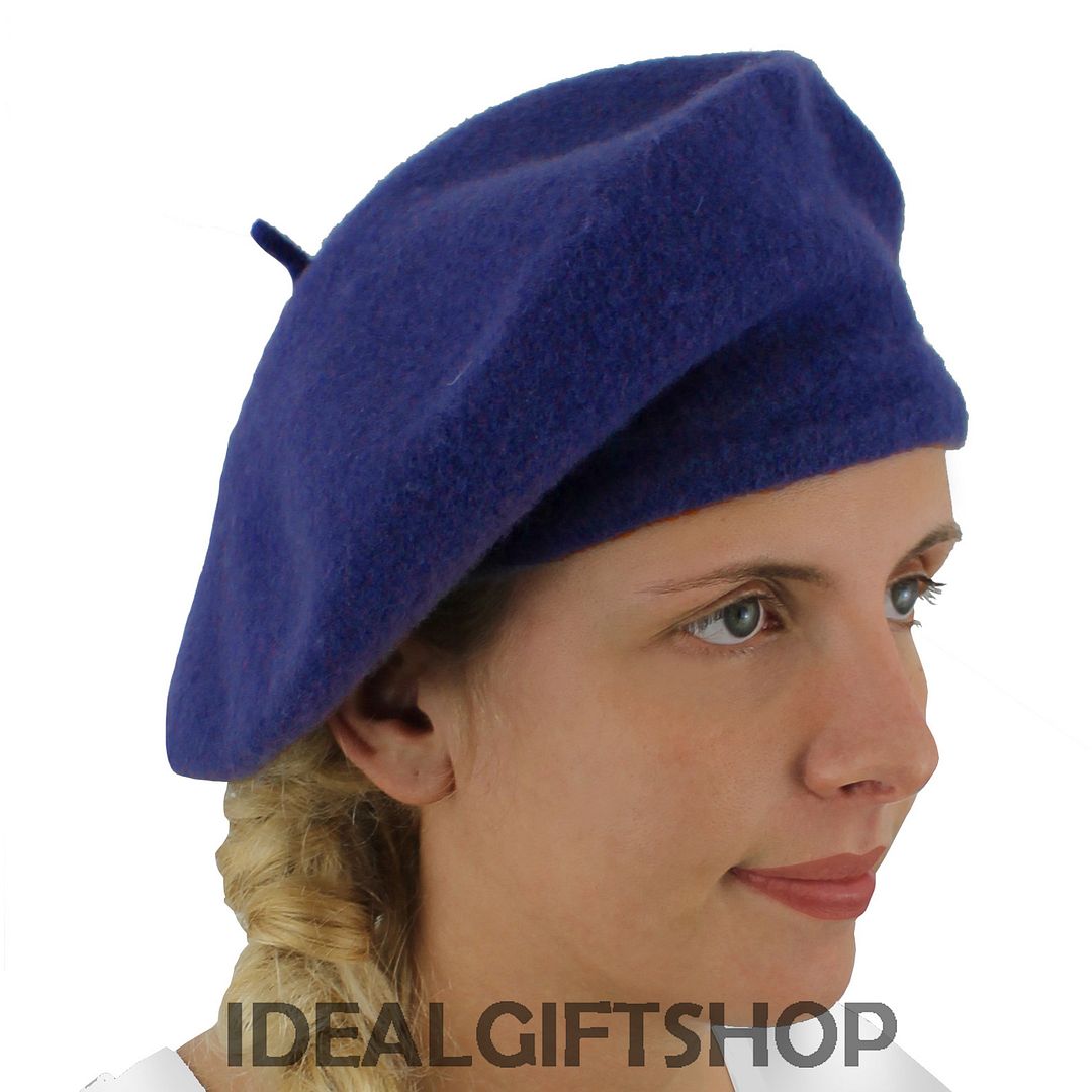 LADIES BERET VINTAGE FRENCH CAP FANCY DRESS COSTUME HAT FRENCH FASHION WARM - Picture 7 of 7