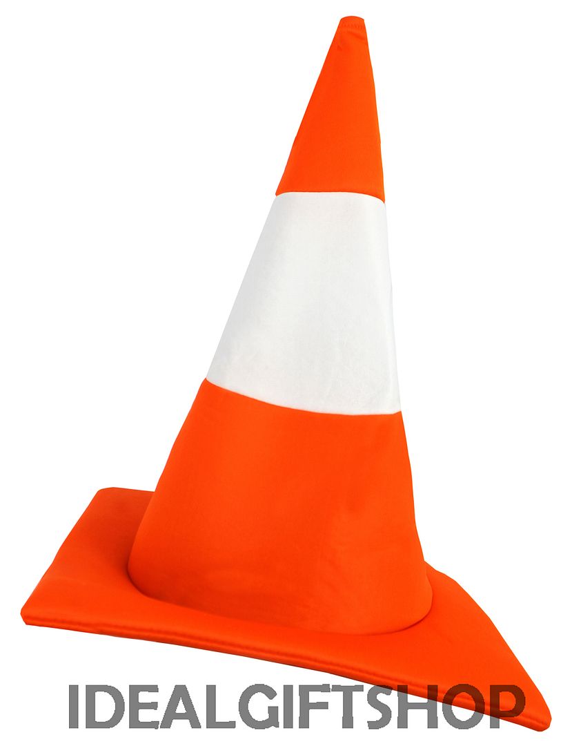 TRAFFIC CONE HAT FANCY DRESS ACCESSORY NOVELTY STAG NIGHT DO PARTY