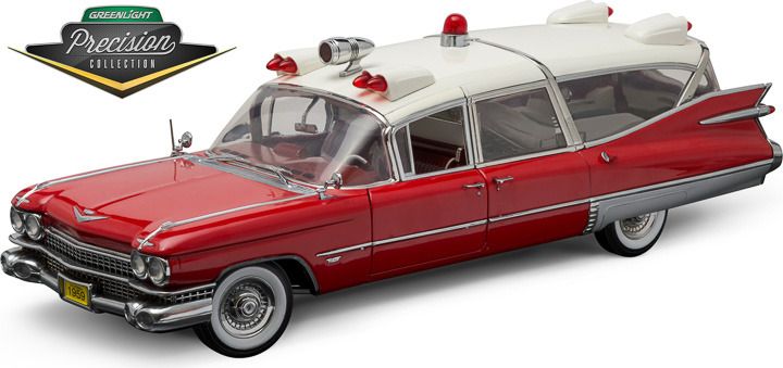1:18 Precision Collection - 1:18 1959 Cadillac Ambulance - Red and White
