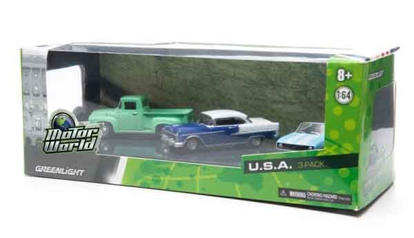 1:64 MotorWorld Diorama - USA 3-Pack