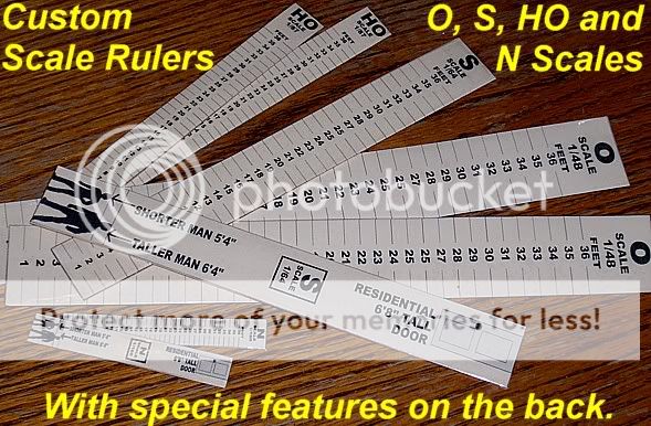 Set of Scale Rulers For Modelers in O, S & HO Scales  