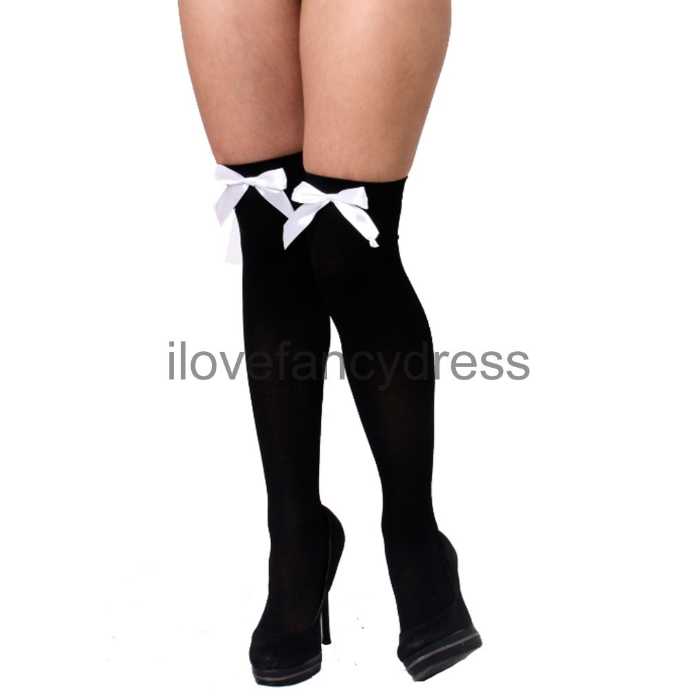LADIES THIGH HIGH SOCKS HOLD UPS STOCKINGS OVER THE KNEE FANCY DRESS ...