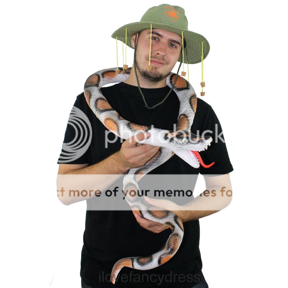 RUBBER SNAKE 6FT LONG PYTHON HALLOWEEN PARTY PROP JUNGLE FANCY DRESS ...