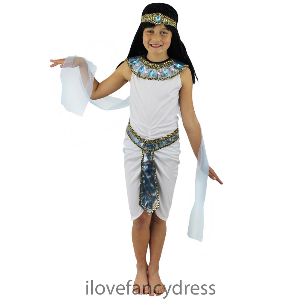 CHILD'S EGYPTIAN GIRL COSTUME QUEEN OF THE NILE CLEOPATRA FANCY DRESS ...