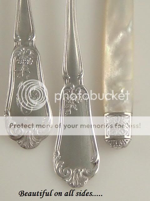 Antique French Sterling Silver Mother of Pearl Flatware